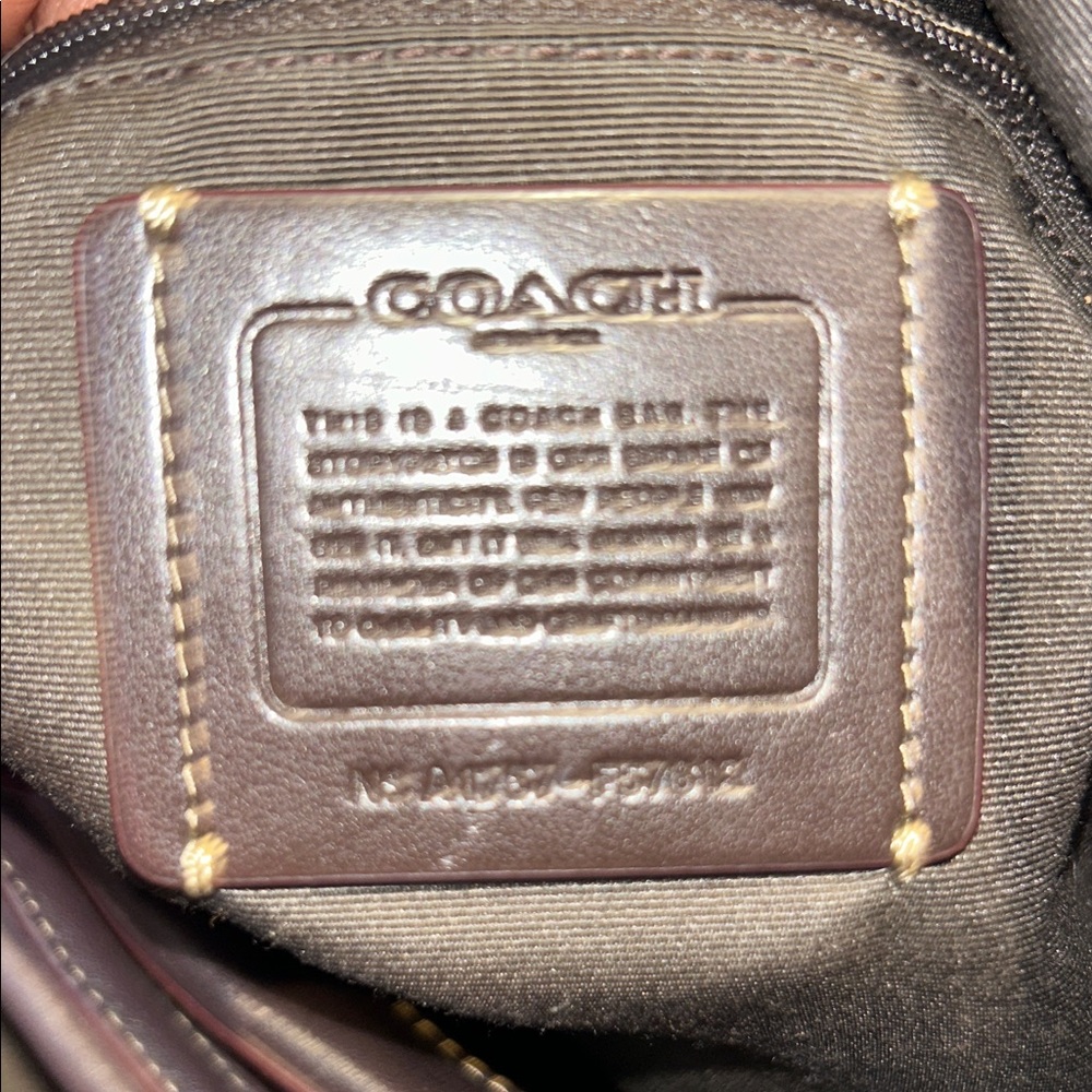 Coach Lexy Tan and Brown Signature Canvas Shoulder Bag NWOT - Picture 9 of 9